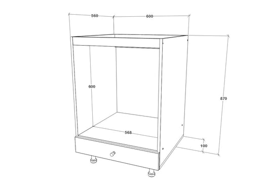 Corp haaus Cuptor Yukon, Negru, 60 x 58 x 87 cm