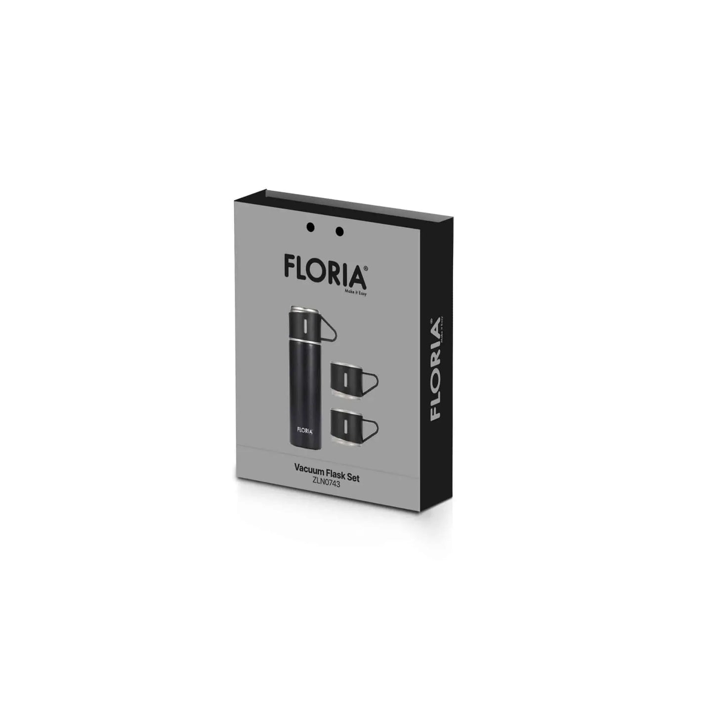 Termos portabil plus 3 cesti, interior inox, capacitate 400ml FLORIA, negru / ZLN 0743 - 221.ro