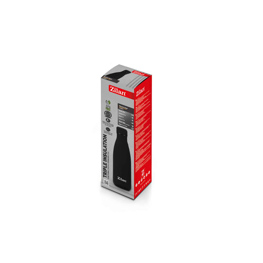 Termos tip sticla, interior inox, capacitate 500ml ZILAN, negru / ZLN 0820 - 221.ro