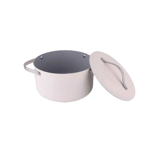 Oala cu capac ZILAN, interior din ceramica, diametru 24cm, capacitate 4l, crem / ZLN 0873 - 221.ro