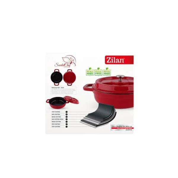 Oala din fier turnat prin presiune, capacitate 2.1L, diametru 24cm, inaltime 7cm ZILAN / ZLN 0958 - 221.ro
