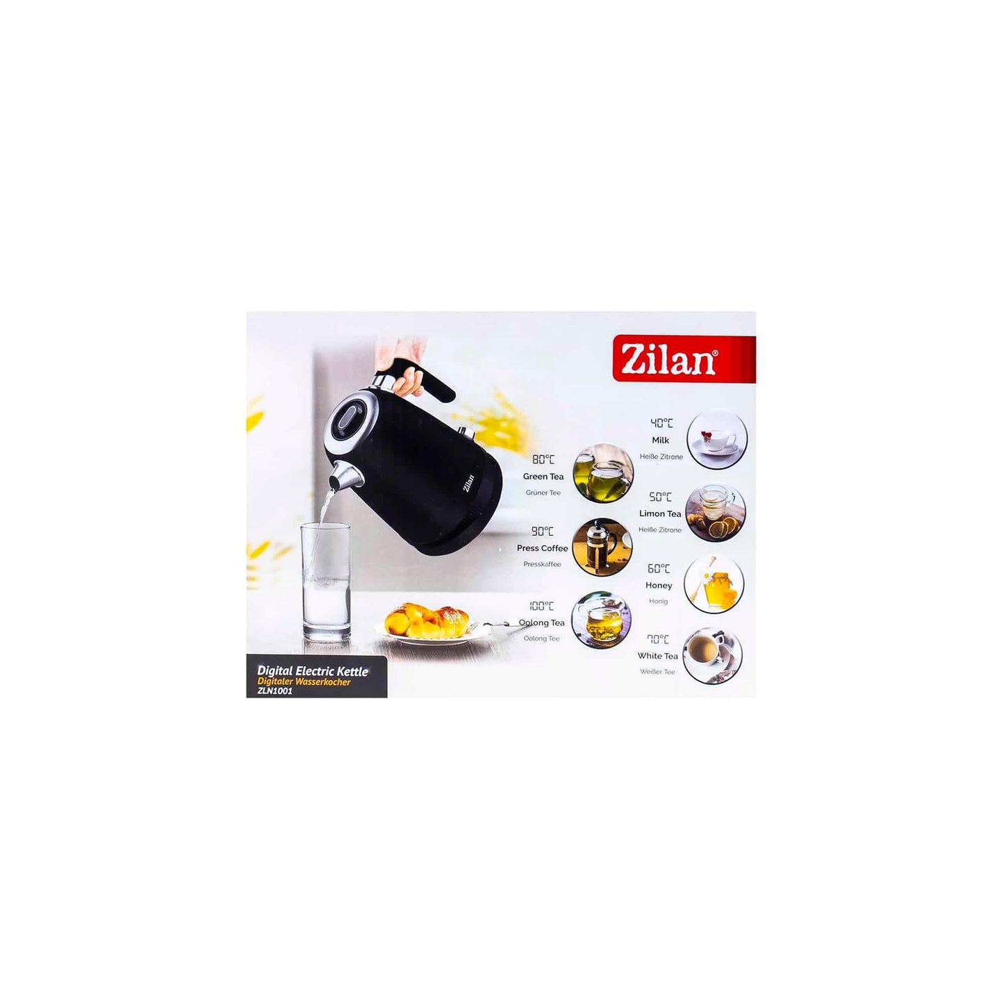 Fierbator electric, digital, putere1850-2200 W, capacitate 1.7l, 7 niveluri intre 40 - 100 grade celsius / ZLN 1001 - 221.ro