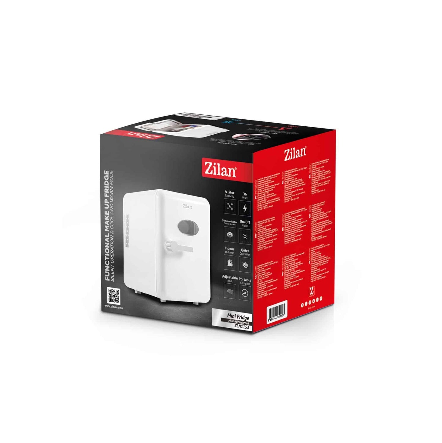 Mini frigider Zilan cu maner, putere 36w, capacitate 4l, alb / ZLN 1153 - 221.ro
