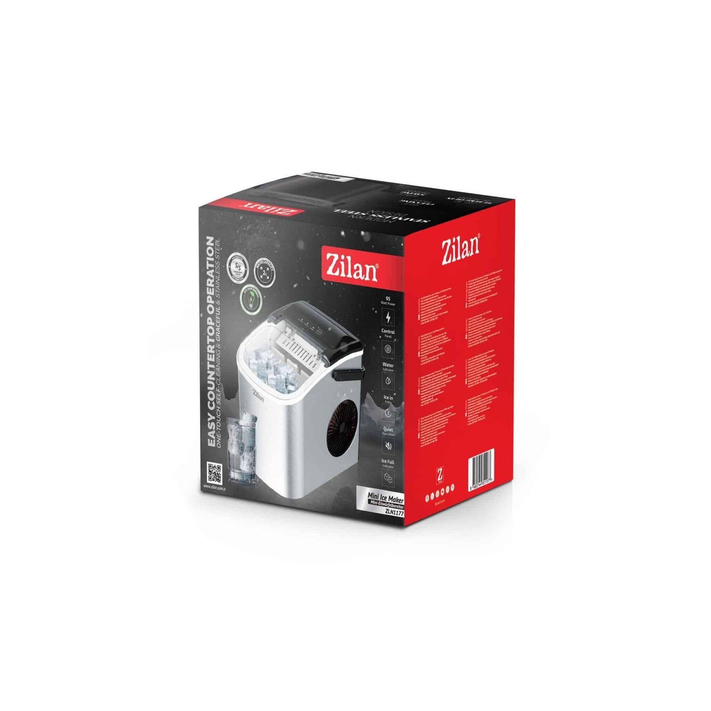 Mini aparat de facut gheata ZILAN, putere 95W, gri / ZLN 1177 - 221.ro