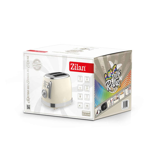 Prajitor RETRO, cu 6 trepte de prajire, putere 850w, indicator luminos crem ZILAN / ZLN 1191 - 221.ro