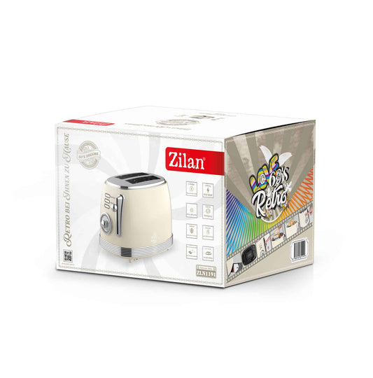 Prajitor RETRO, cu 6 trepte de prajire, putere 850w, indicator luminos crem ZILAN / ZLN 1191