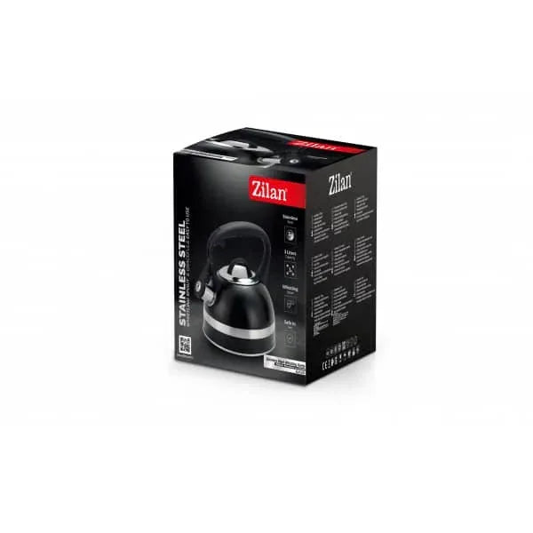 Ceainic din inox cu fluier capacitate 3l, negru FLORIA / ZLN 1283 - 221.ro