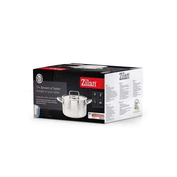 Oala din otel inoxidabil cu capac de sticla, capacitate 2.5L, diametru 20cm ZILAN / ZLN 1313 - 221.ro