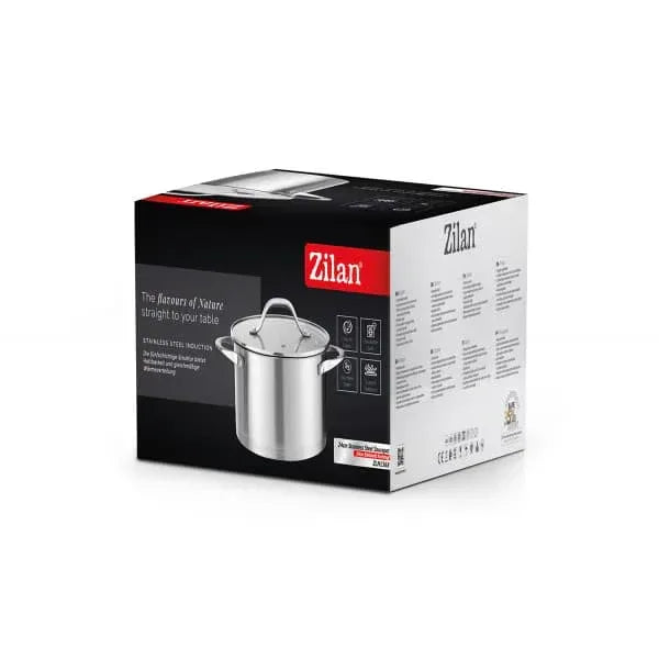 Oala din inox cu capac de sticla, capacitate 5.5L, diametru 24cm ZILAN / ZLN 1368 - 221.ro