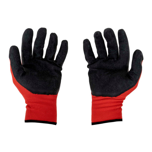 Set 12 buc, manusi tricotate cu protectie din latex, Flex Black / ZLN 1397_1