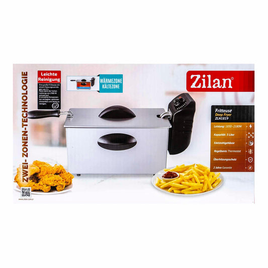Friteuza din inox, putere 2180W, capacitate 3L, termostat reglabil / ZLN 1819 - 221.ro