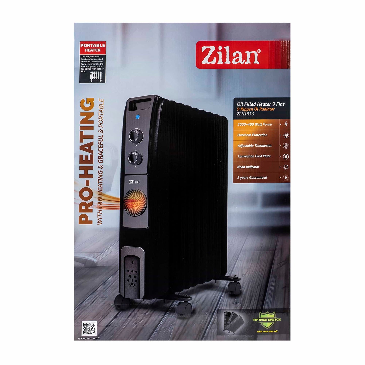 Calorifer electric cu ulei, termostat reglabil, putere 2400W, 9 elementi / ZLN 1956