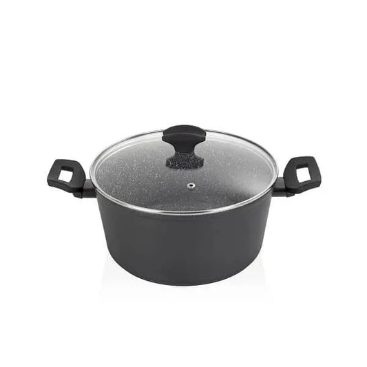 Oala cu capac sticla, cu diametru de 24 cm, inaltime de 12cm ZILAN / ZLN 3321 - 221.ro