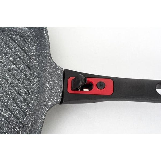 Tigaie grill 3in1, diametru 28 cm, material aluminiu, interior granit, maner soft touch detasabil, compatibil inductie / ZLN 3352 - 221.ro