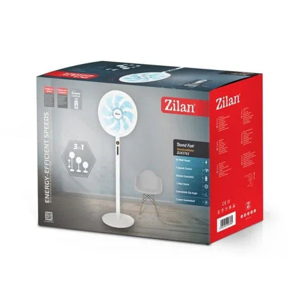 Ventilator cu picior, 3 in 1, 9 trepte de viteza, putere 60W, oscilatie orizontala ZILAN / ZLN 3765