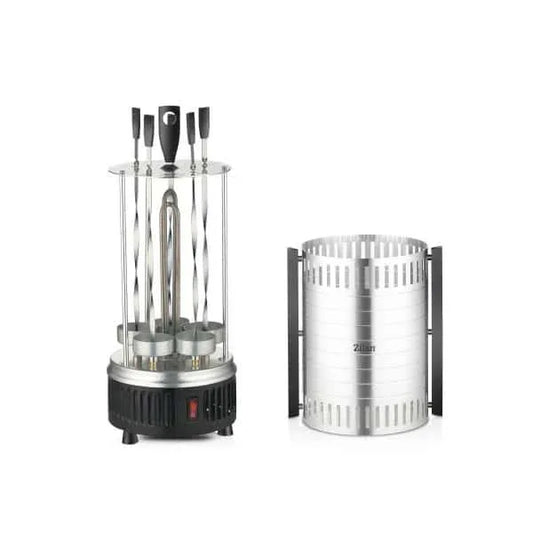 Gratar vertical, putere 900W, rotatie automata, 5 bete pentru frigarui, argintiu / ZLN 5565 - 221.ro