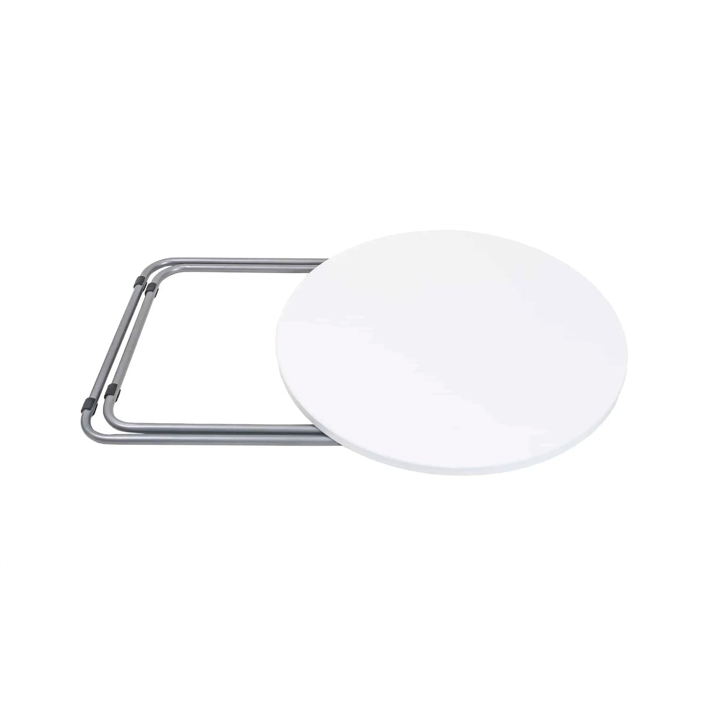 Masa plianta rotunda cu blat mdf, dimensiuni 60x65cm, alb (ZLN 6968) plus 2 x scaun bucatarie pliant (DSY 1115) / ZLN 6968_2S - 221.ro