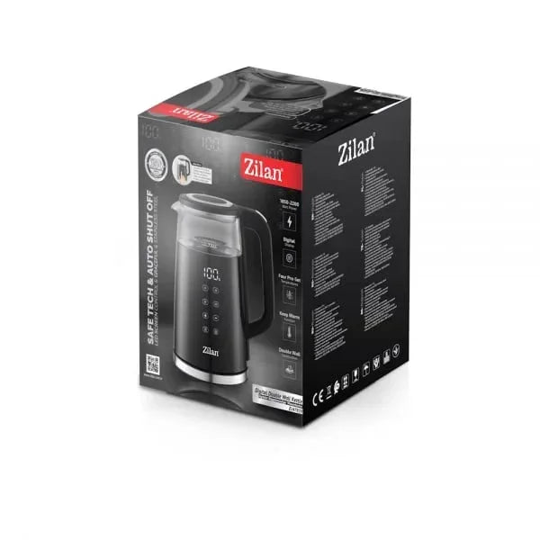 Fierbator electric Zilan, ecran digital, putere 2200W, capacitate 1.7l, negru / ZLN 7859 - 221.ro