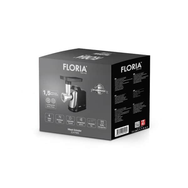 Masina de tocat Floria, putere 1300W, doua site, functie de revers, lama din otel, negru / ZLN 7965 - 221.ro