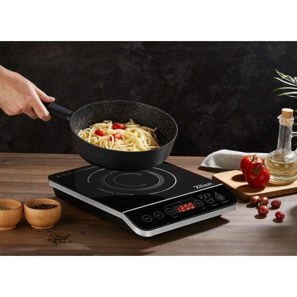 Plita cu inductie, Zilan putere 2000W, geam din cristal negru, oprire automata / ZLN 8078