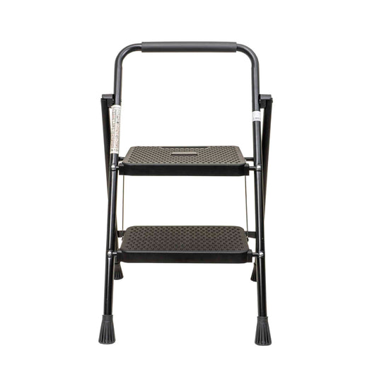Scara metalica cu 2 trepte late, pliabila negru Z-TOOLS / ZTS 8086 - 221.ro