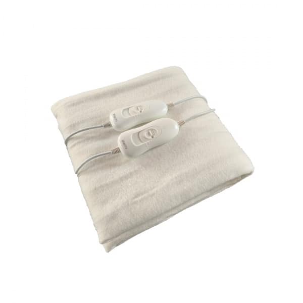 Patura electrica dubla Floria, dimensiuni 160x140cm, putere 60w, 3 trepte de incalzire, alb / ZLN 8481