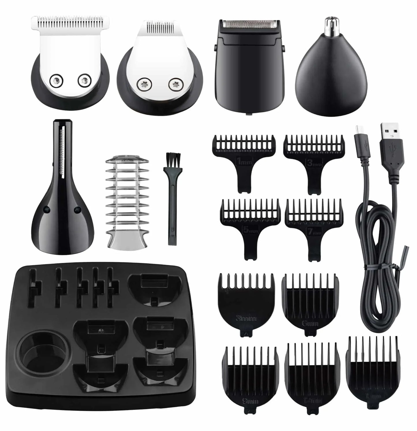 Aparat de tuns profesional 16 in 1, Zeus digital, ulei si perie de curatare, fara fir / ZLN 8672 - 221.ro