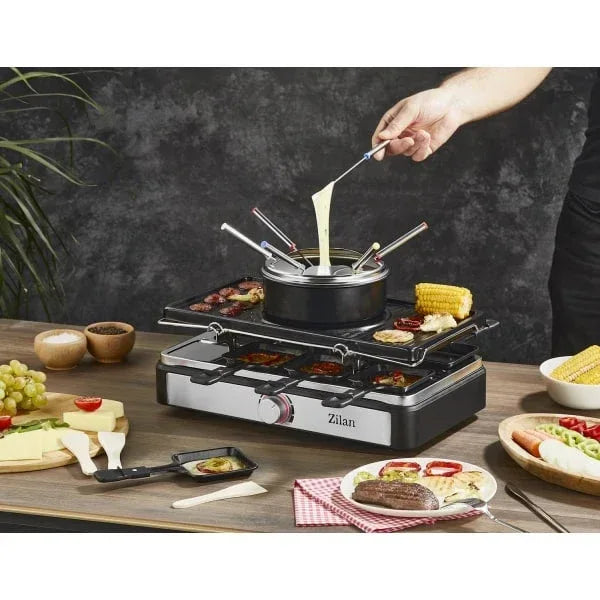 Gratar electric 3 in 1, non stick, putere 1400w, capacitate recipient 1l, elemente de inox, indicator luminos / ZLN 8856 - 221.ro