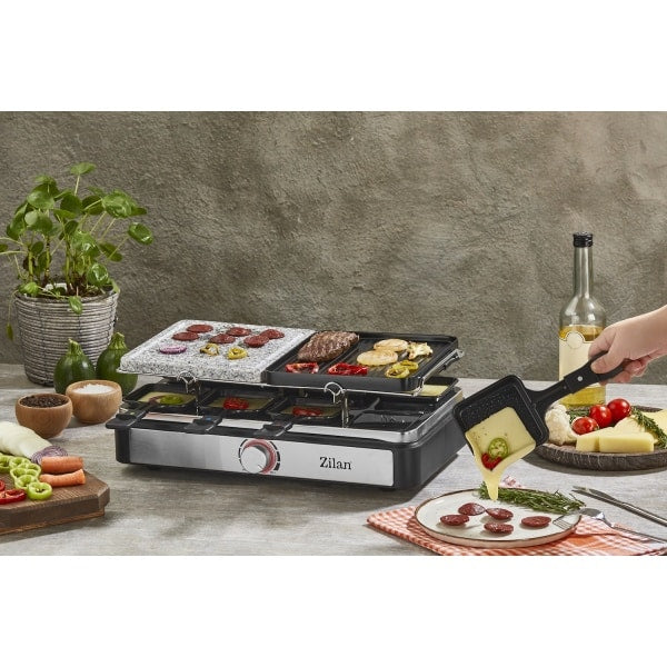 Gratar electric 2 in 1, non stick, putere 1400w, grill de piatra si grill de aluminiu / ZLN 8863