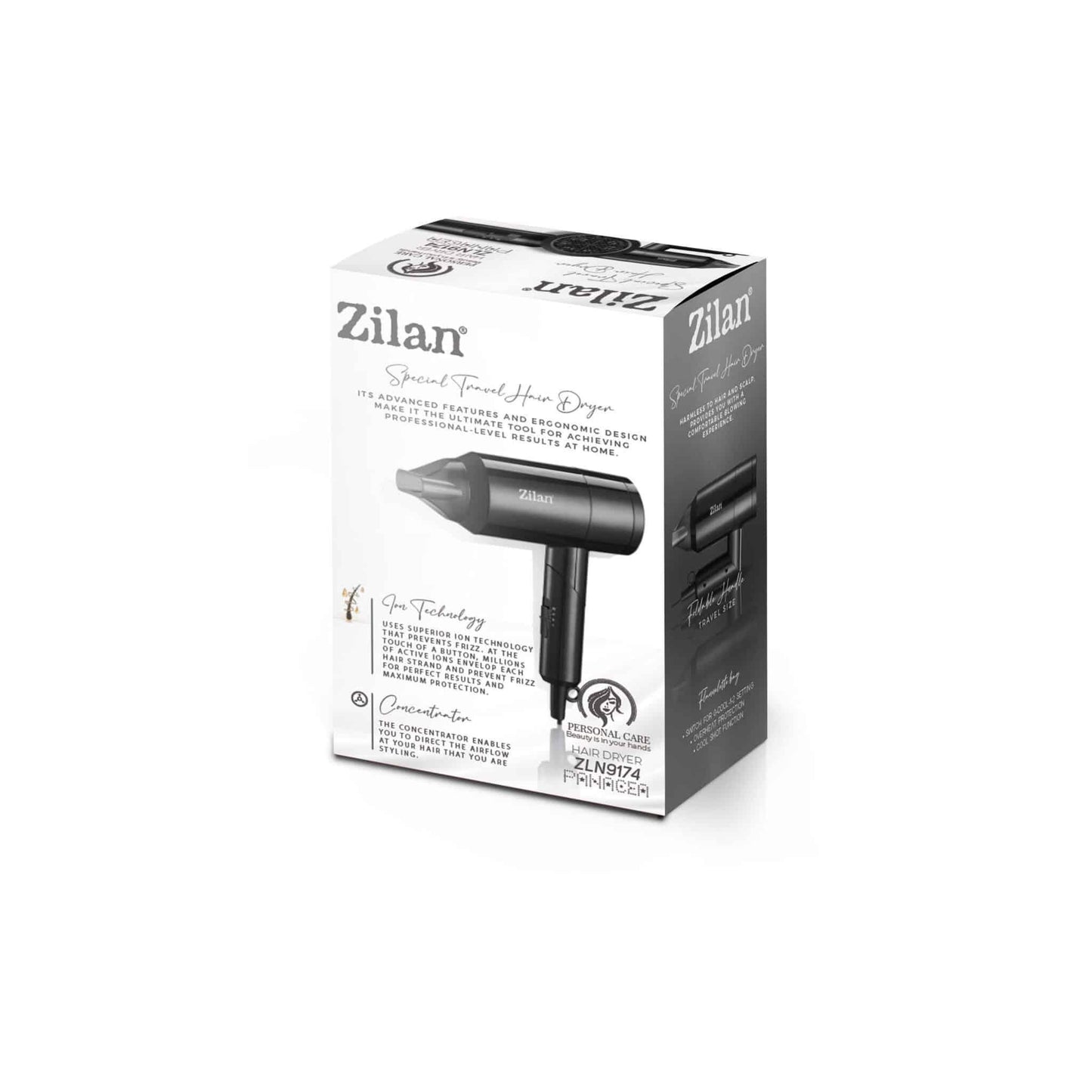 Uscator de par PANACEA, putere 1800W, 2 trepte de viteza ZILAN / ZLN 9174 - 221.ro