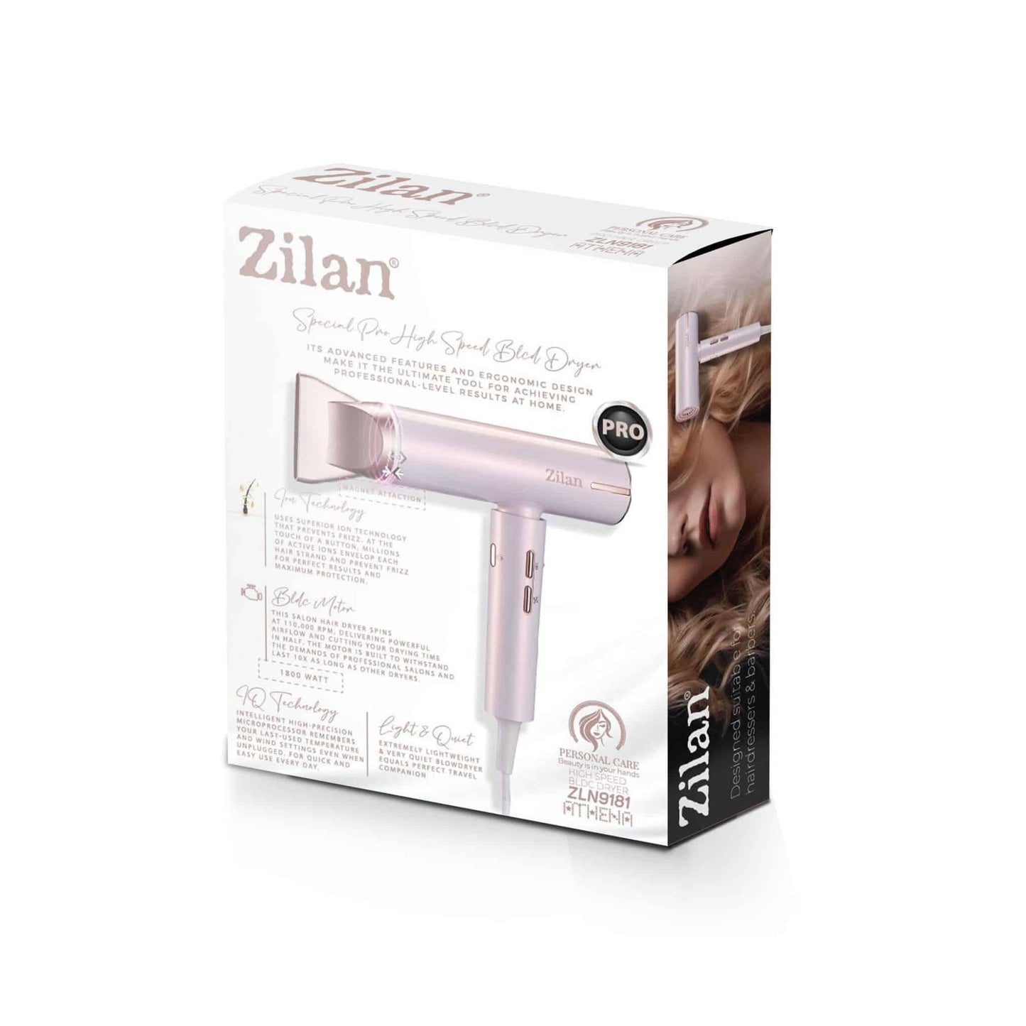 Uscator de par ATHENA ROSE, putere 1800W, 3 trepte de viteza ZILAN / ZLN 9181 - 221.ro