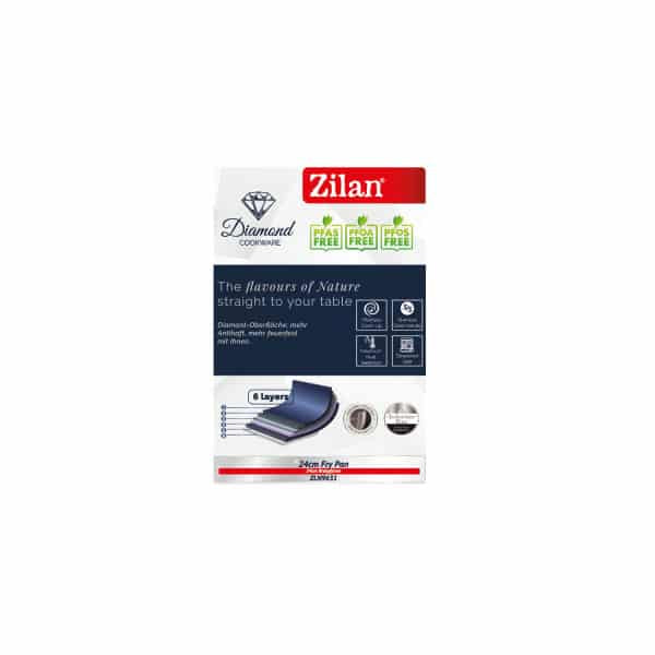 Tigaie ZILAN Diamond, din ceramica si inox, baza de inductie, diametru 24cm / ZLN 9631