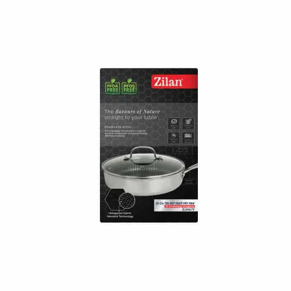 Tigaie inalta cu capac ZILAN, din inox, antiaderent, diametru 26cm / ZLN 9679 - 221.ro