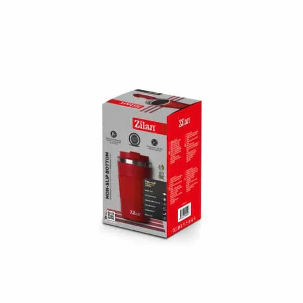 Cana de cafea, termos, interior din inox, capacitate 380ml ZILAN, rosu / ZLN 9880 - 221.ro