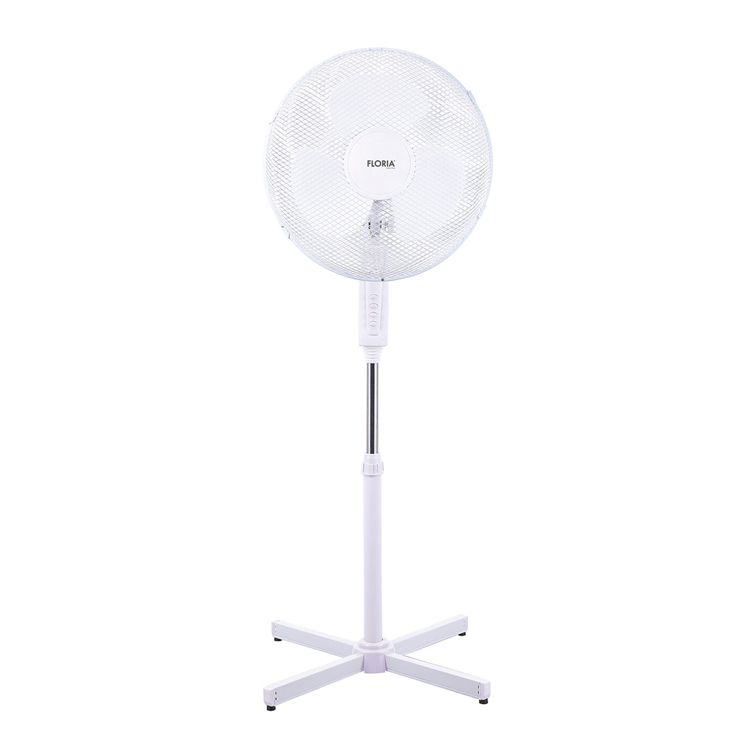 Ventilator cu picior, 40W, funcționare silențioasă, înălțime reglabilă 98–130 cm, oscilație 90°, alb FLORIA / ZLN1180