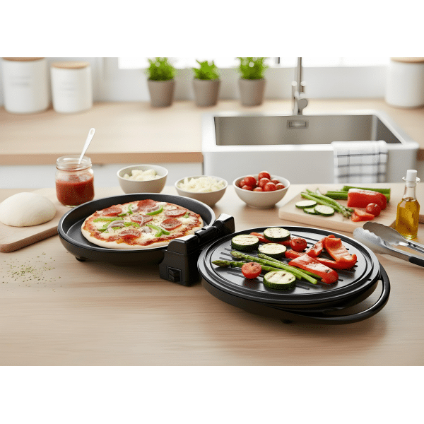 Tigaie electrică multifuncțională pentru pizza și grill, putere 1500W ZILAN / ZLN7890