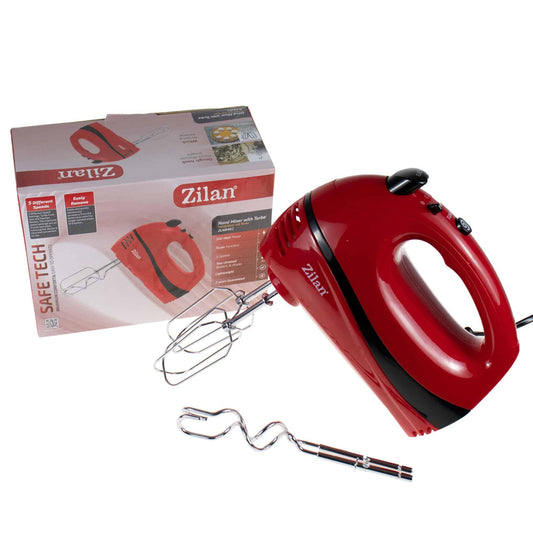 Mixer de mana cu 5 viteze,putere 300W, rosu / ZLN 8401 - 221.ro