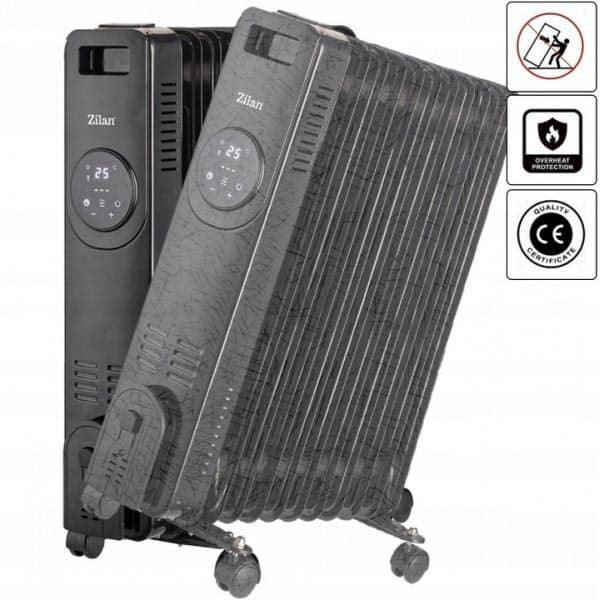 Calorifer electric cu 9 elementi, putere 2000W, termostat reglabil, indicator LED ZILAN / ZLN8416 - 221.ro