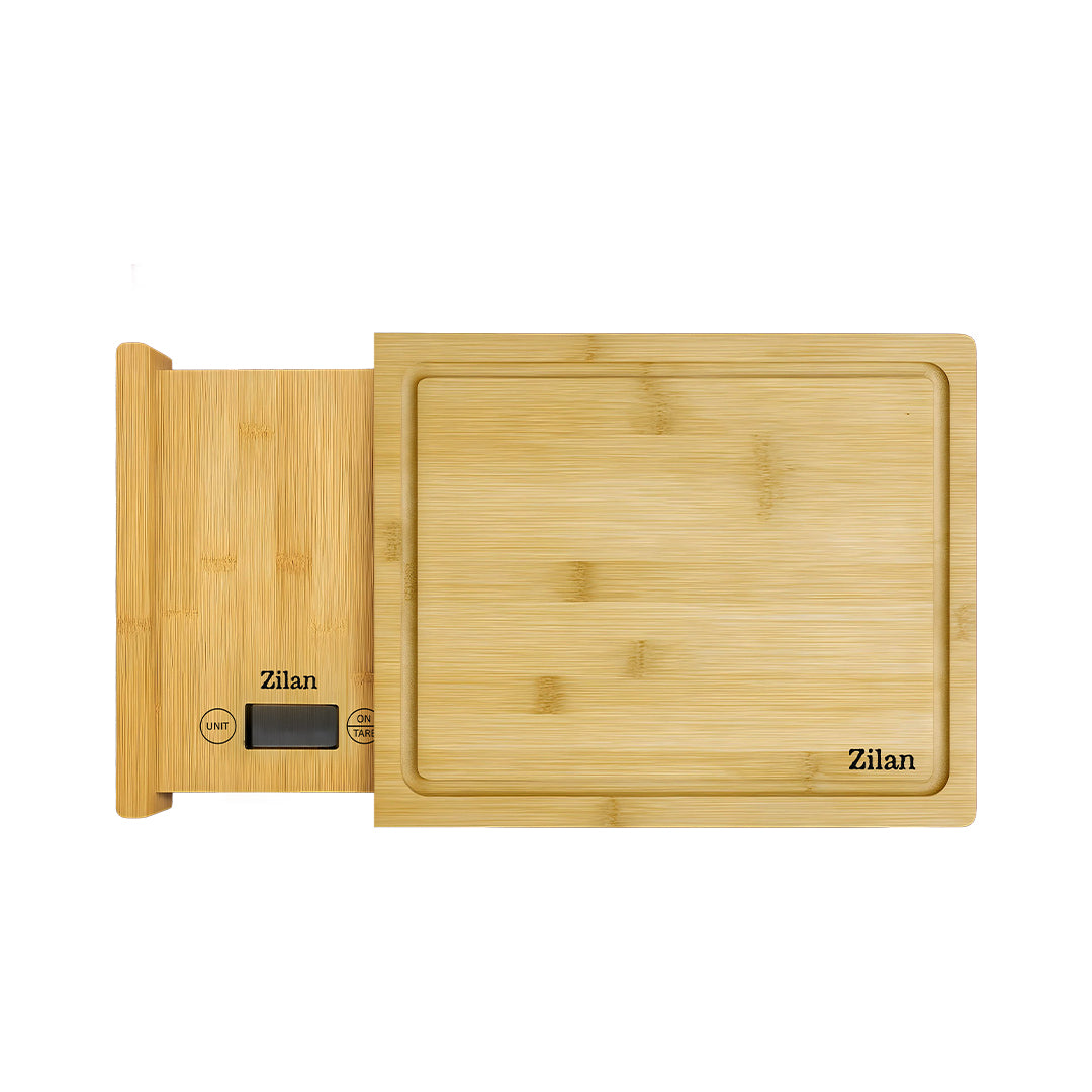 Tocător și cântar de bucătărie din bambus 32x23cm ZILAN / ZLN8988