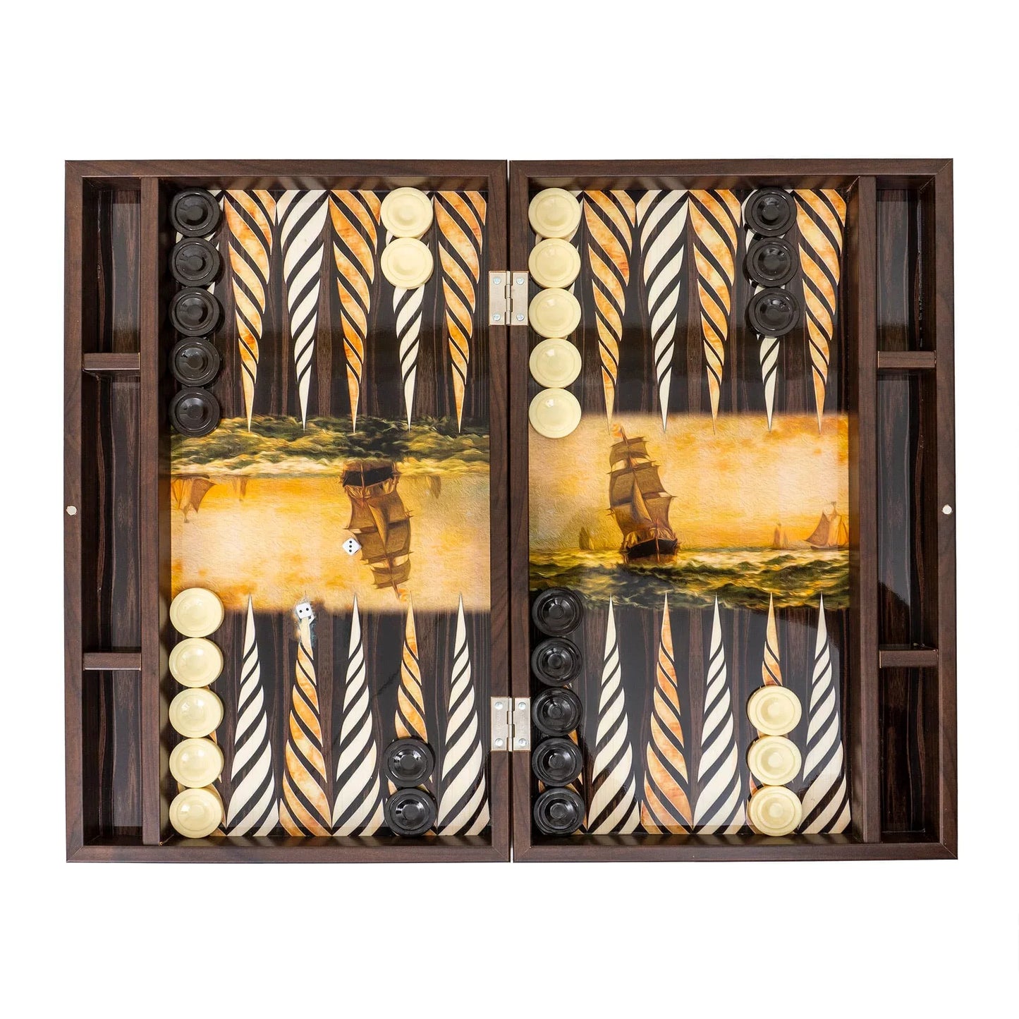 Joc de table din lemn lacuit, model corabie (GEMILER) 48x58cm / ZTS 5482-4 - 221.ro