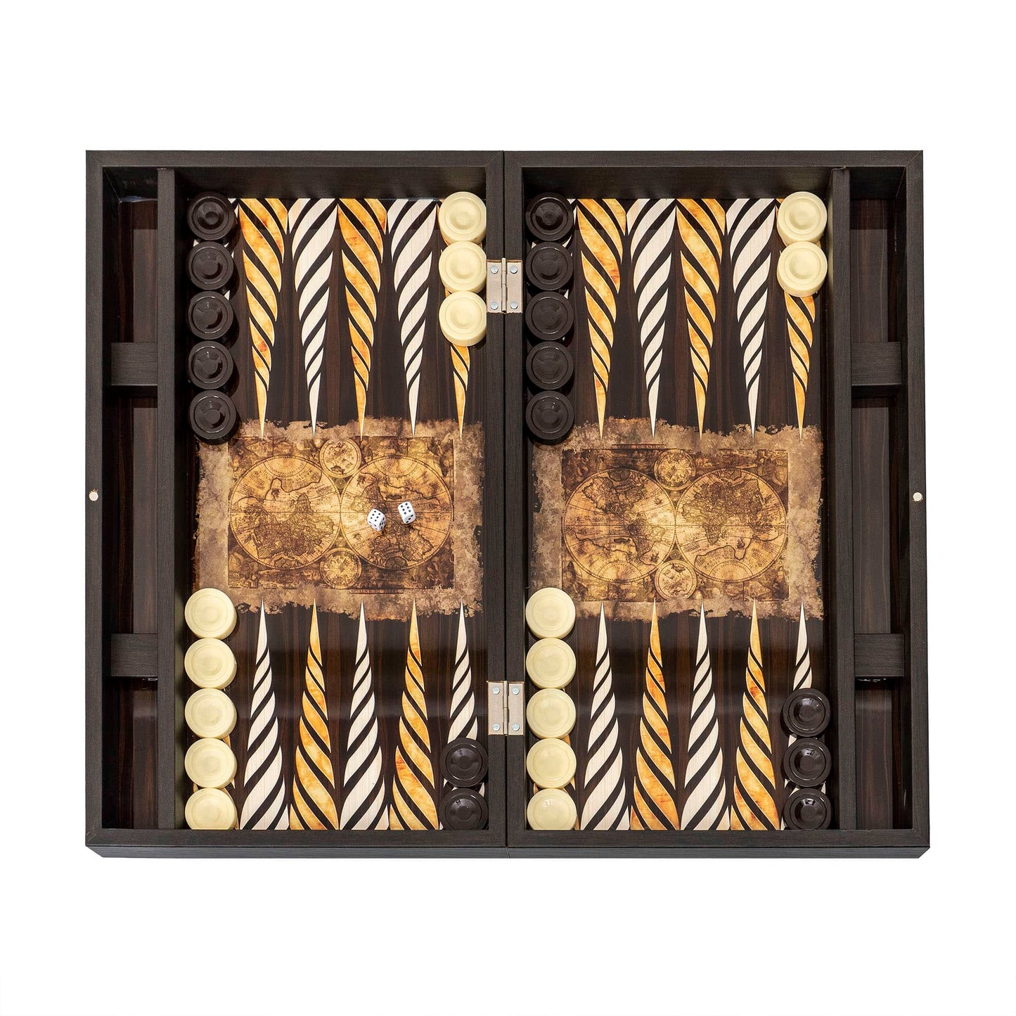 Joc de table din lemn lacuit, model glob lucios, 48x58cm / ZTS 5482-5