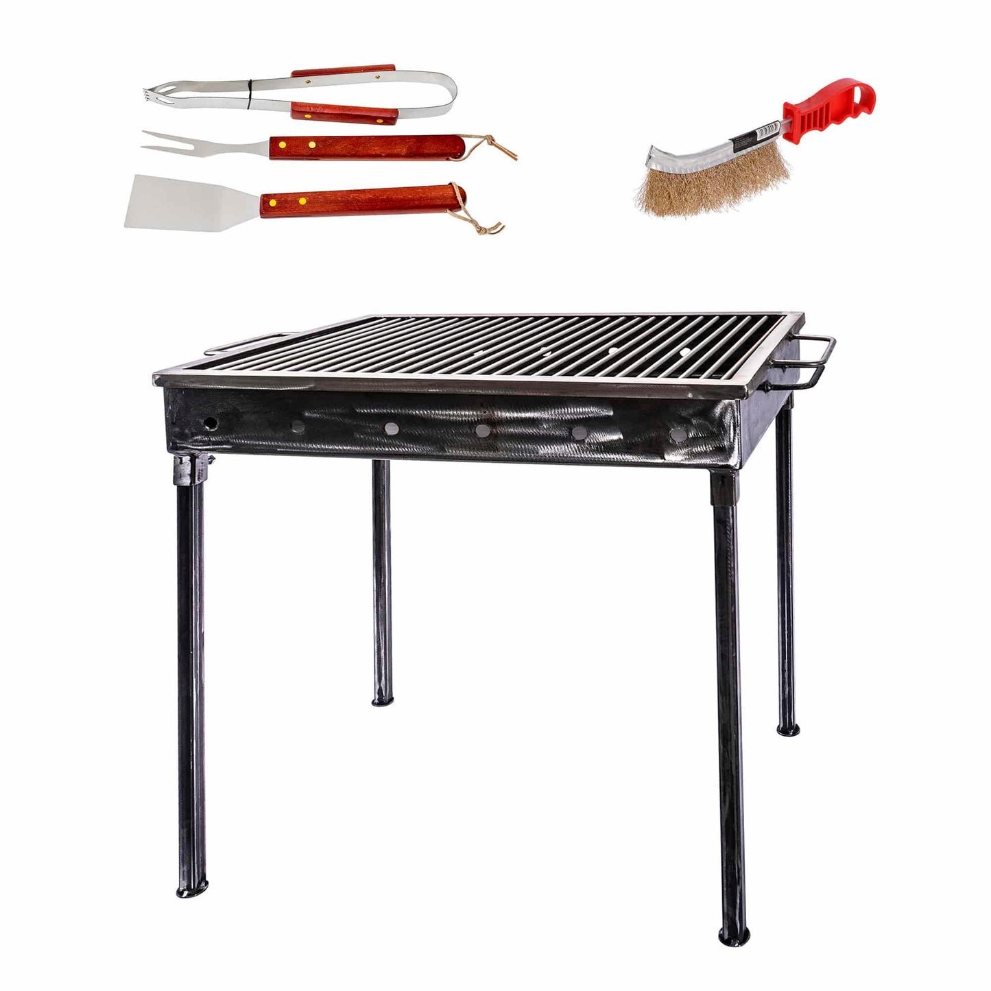 Pachet gratar metalic 60x40cm, sita inox (ZTS 5484) plus perie de sarma (ZLN 2264) plus 3 accesorii gratar (ZTS 8338) / ZTS 5484_1 - 221.ro