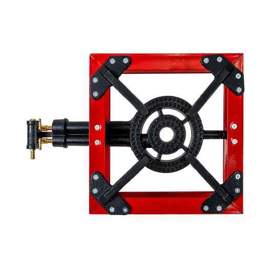 Pirostrie pe gaz cu 2 focuri de exterior, portabila, material fonta si otel, 33 x 33 cm / ZTS 5526