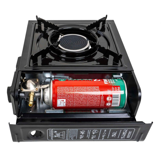 Aragaz camping, Z-TOOLS aprindere automata, dubla alimentare butelie spray sau gaz, flacara antivant / ZTS 5576 - 221.ro