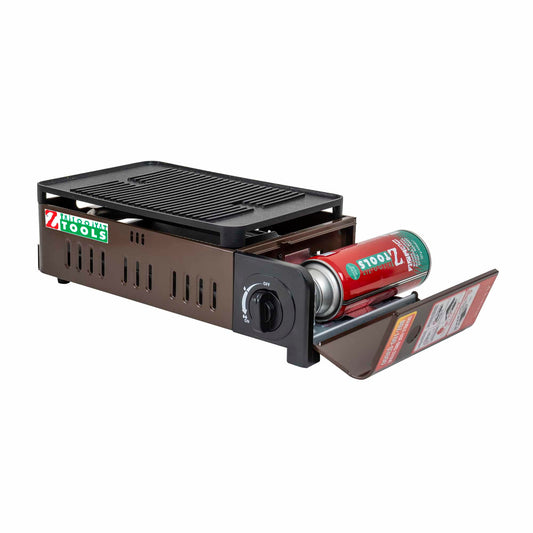 Pachet aragaz camping cu arzator mare, 2.2Kw, cu gril si tava + 3 butelii 410ml / ZTS 5615_1