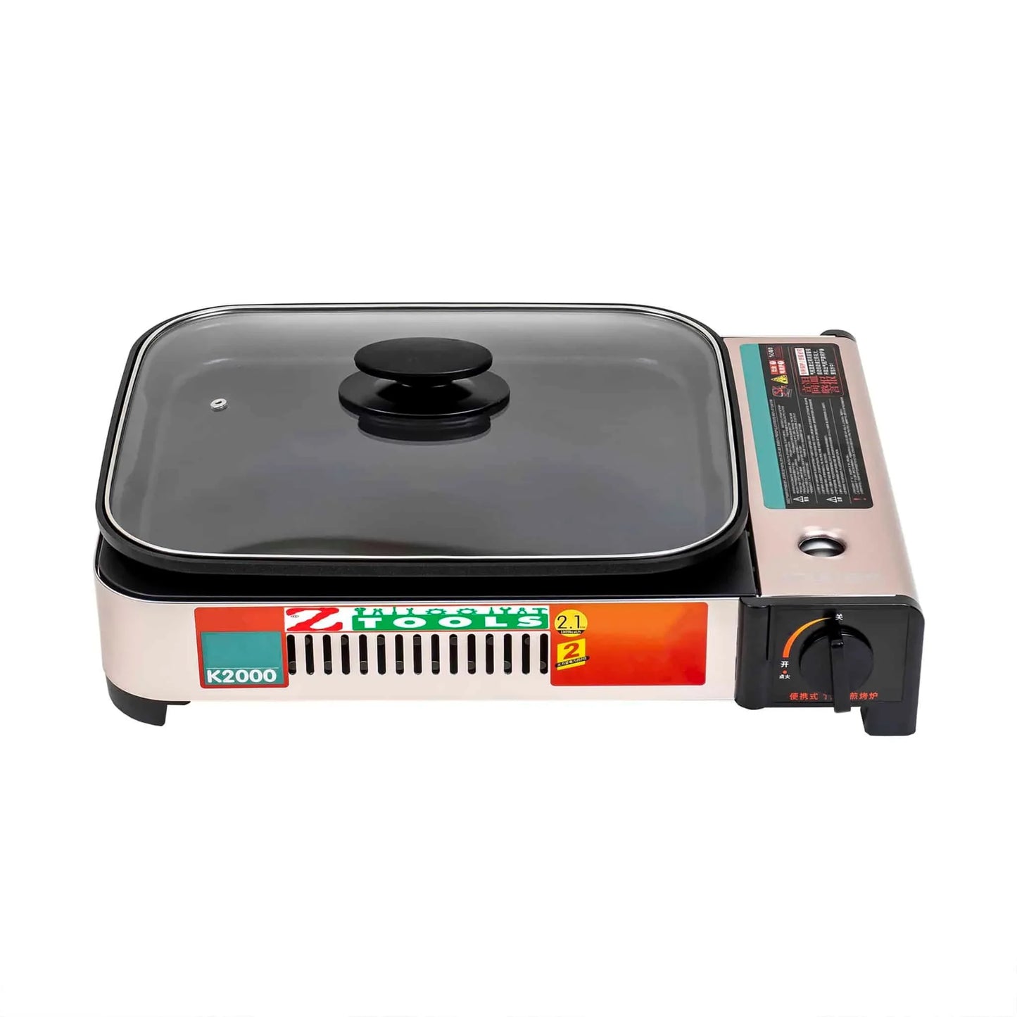 Pachet aragaz camping, tip grill plus capac de sticla, putere 2.1kw + 3 butelii 410ml / ZTS 5616_1 - 221.ro
