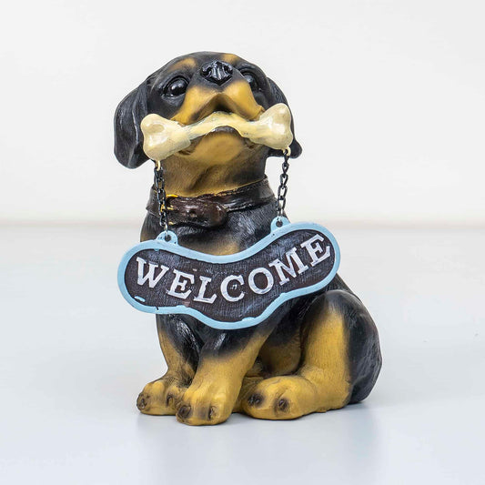 Decoratiune pentru gradina, din rasina, model catel, inaltime 19cm / ZTS 8012