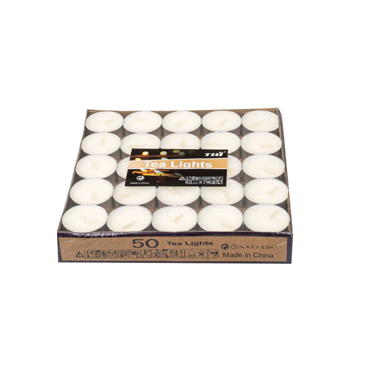 Set 50 lumanari decorative, 14gr, timp de ardere 4h, Z-TOOLS, alb / ZTS 8029