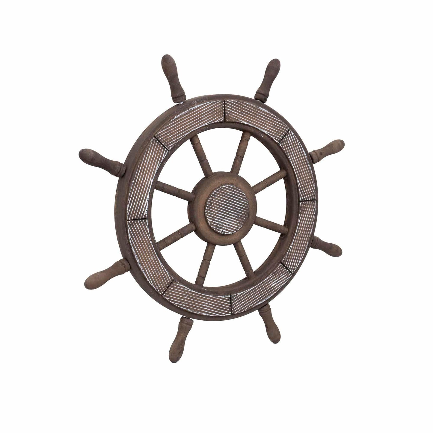 Roata decorativa din MDF, diametru roata 44cm, model carma marinar, maro / ZTS 8038 - 221.ro