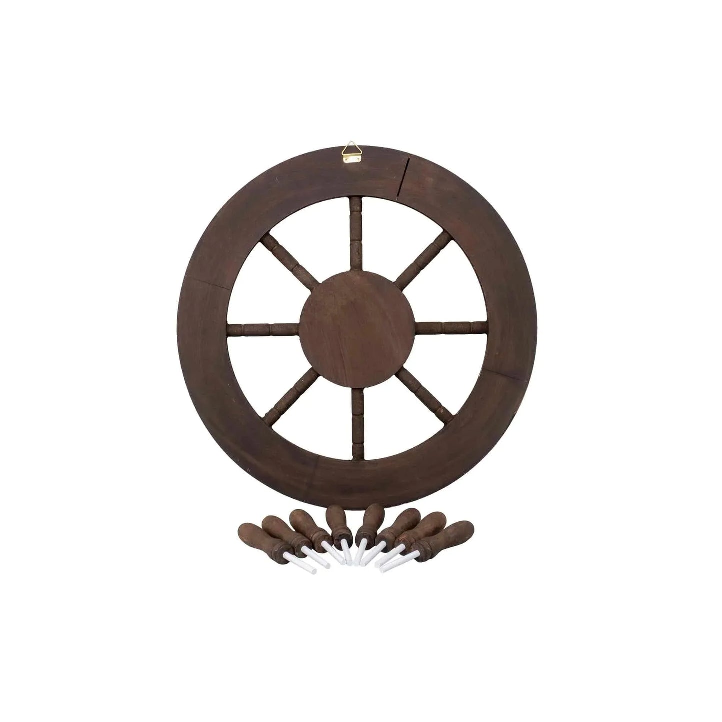 Roata decorativa din MDF, diametru roata 50cm, model carma marinar, maro / ZTS 8039 - 221.ro